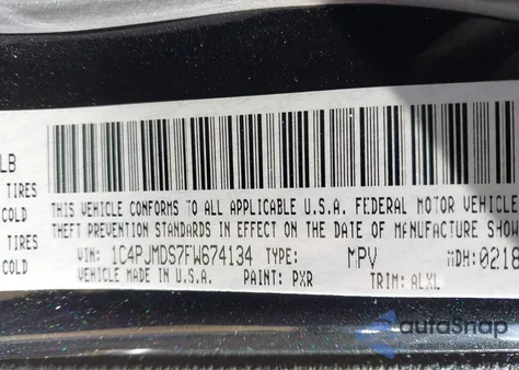 2015 Jeep Cherokee Limited from USA, damaged, VIN 1C4PJMDS7FW674134